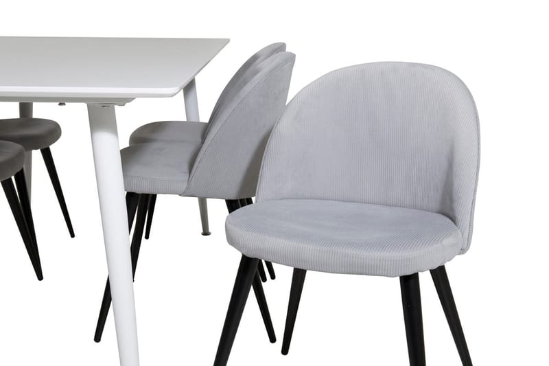 Rektangulär matgrupp Venture Home Ljusgrå Vit 6st - Lysegrå, hvid - Møbler - Borde - Spisebordssæt
