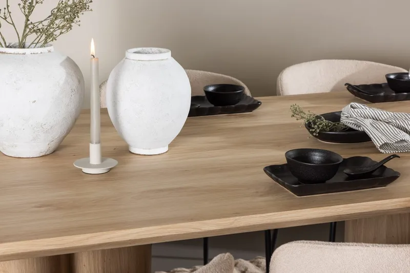Rektangulär matgrupp Venture Home Ljust trä - Møbler - Borde - Spisebordssæt