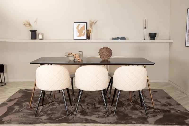 Rektangulär matgrupp Venture Home Mässing