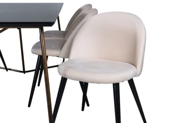Rektangulär matgrupp Venture Home Mässing - Møbler - Borde - Spisebordssæt