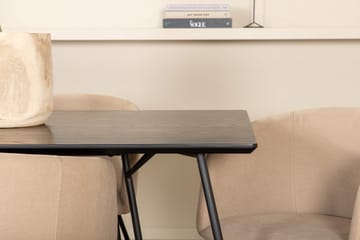 Rektangulär matgrupp Venture Home Mörkbeige Svart 6st - Møbler - Borde - Spisebordssæt