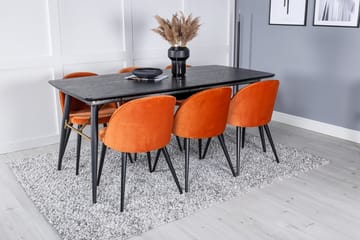 Rektangulär matgrupp Venture Home Rostig Orange Svart 6st - Møbler - Borde - Spisebordssæt