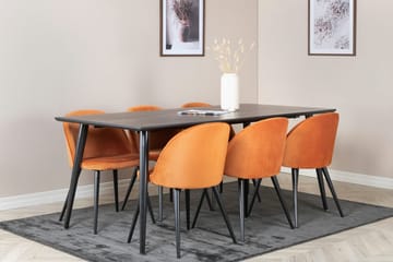 Rektangulär matgrupp Venture Home Rostig Orange Svart 6st - Møbler - Borde - Spisebordssæt