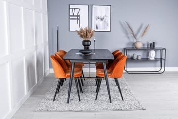 Rektangulär matgrupp Venture Home Rostig Orange Svart 6st - Møbler - Borde - Spisebordssæt