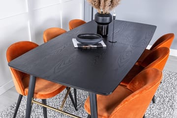 Rektangulär matgrupp Venture Home Rostig Orange Svart 6st - Møbler - Borde - Spisebordssæt