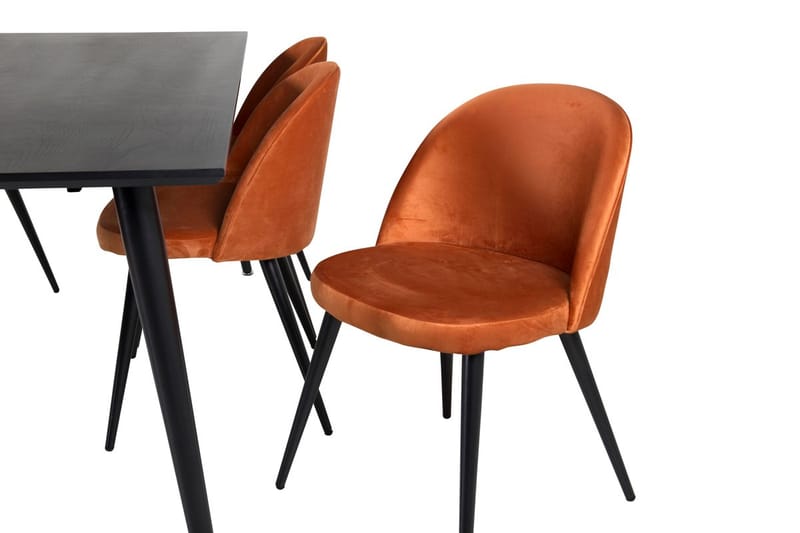 Rektangulär matgrupp Venture Home Rostig Orange Svart 6st - Møbler - Borde - Spisebordssæt