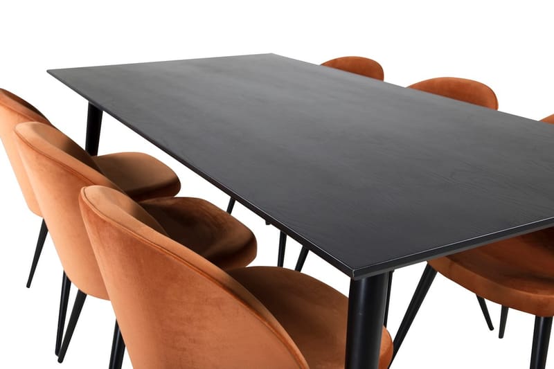 Rektangulär matgrupp Venture Home Rostig Orange Svart 6st - Møbler - Borde - Spisebordssæt