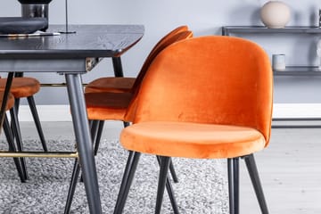 Rektangulär matgrupp Venture Home Rostig Orange Svart 6st - Møbler - Borde - Spisebordssæt