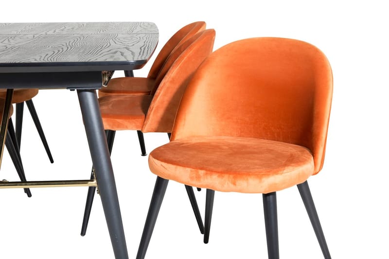 Rektangulär matgrupp Venture Home Rostig Orange Svart 6st - Møbler - Borde - Spisebordssæt