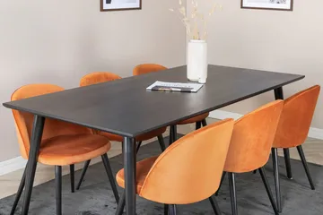 Rektangulär matgrupp Venture Home Rostig Orange Svart 6st - Møbler - Borde - Spisebordssæt