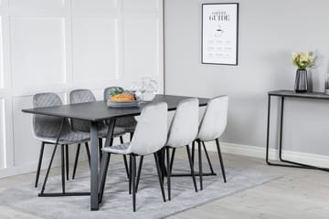Rektangulär matgrupp Venture Home Svart 6st - Møbler - Borde - Spisebordssæt