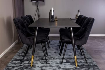 Rektangulär matgrupp Venture Home Svart Guld - Møbler - Borde - Spisebordssæt
