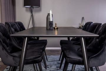 Rektangulär matgrupp Venture Home Svart Guld - Møbler - Borde - Spisebordssæt