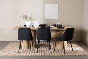 Rektangulär matgrupp Venture Home Svart Ljust trä 6st - Møbler - Borde - Spisebordssæt