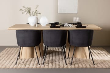 Rektangulär matgrupp Venture Home Svart Ljust trä 6st - Møbler - Borde - Spisebordssæt