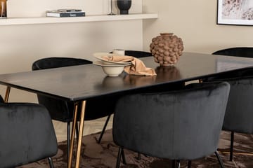 Rektangulär matgrupp Venture Home Svart Mässing - Møbler - Borde - Spisebordssæt