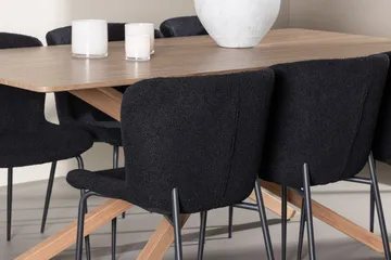 Rektangulär matgrupp Venture Home Svart Mocka 6st - Møbler - Borde - Spisebordssæt