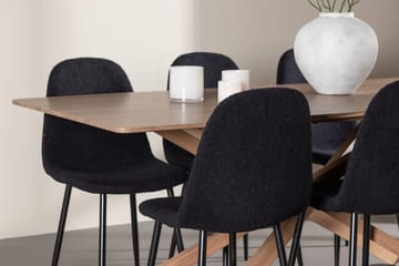 Rektangulär matgrupp Venture Home Svart Mocka 6st - Møbler - Borde - Spisebordssæt