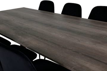 Rektangulär matgrupp Venture Home Svart Natur 6st - Møbler - Borde - Spisebordssæt