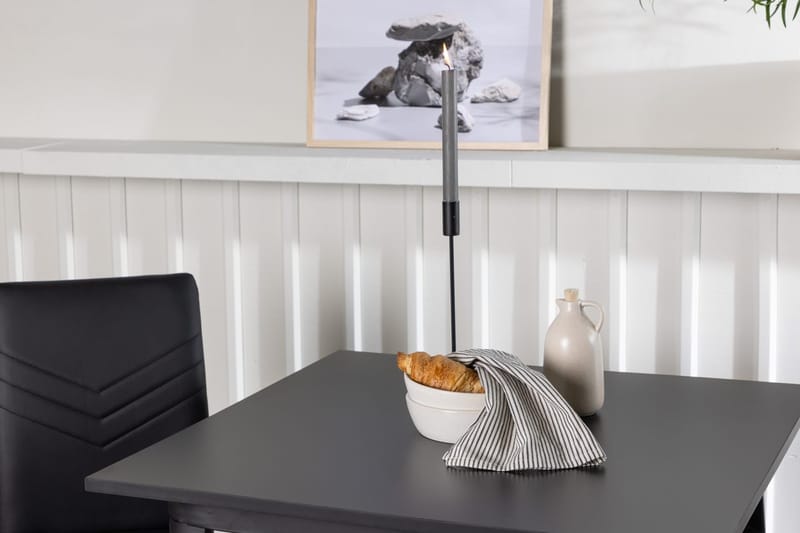 Rektangulär matgrupp Venture Home Svart Svart 2st - Møbler - Borde - Spisebordssæt
