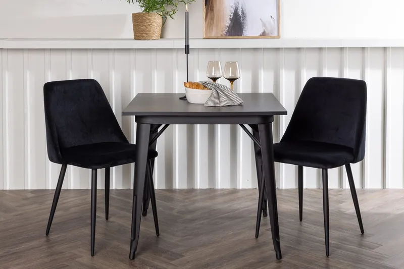 Rektangulär matgrupp Venture Home Svart Svart 2st