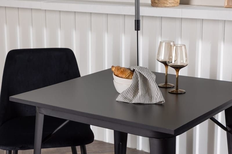 Rektangulär matgrupp Venture Home Svart Svart 2st - Møbler - Borde - Spisebordssæt