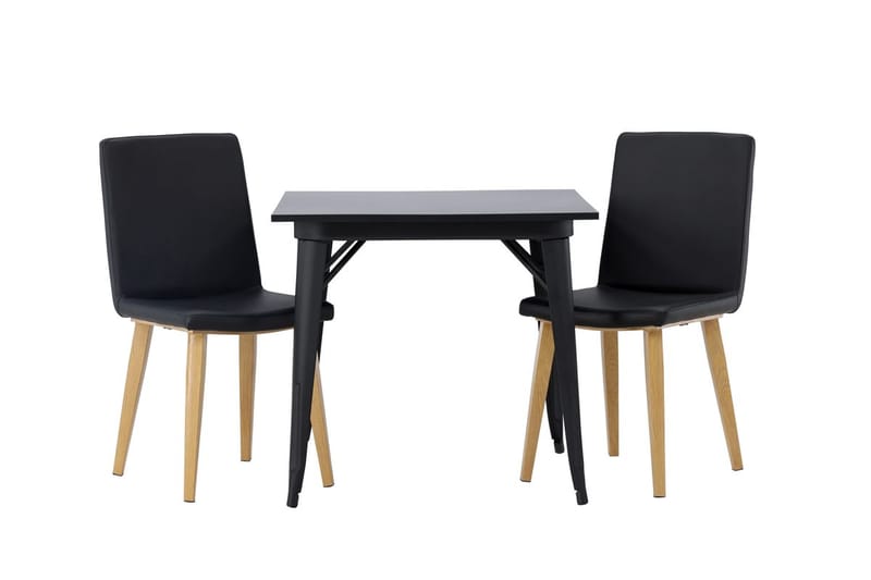 Rektangulär matgrupp Venture Home Svart Svart 2st - Møbler - Borde - Spisebordssæt