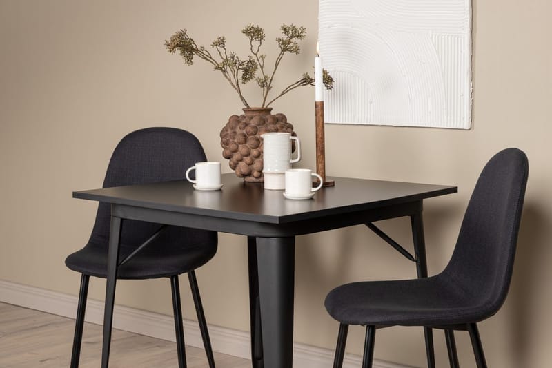Rektangulär matgrupp Venture Home Svart Svart 2st - Møbler - Borde - Spisebordssæt