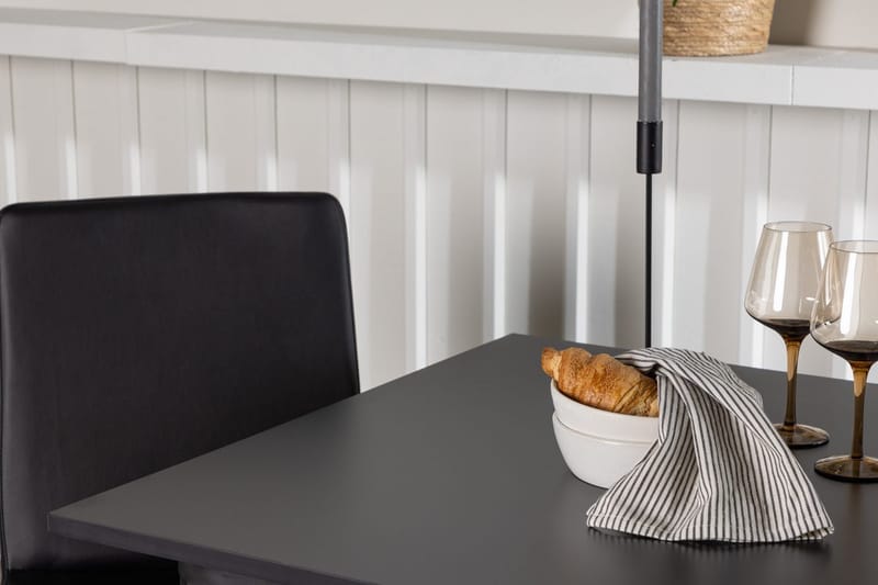 Rektangulär matgrupp Venture Home Svart Svart 2st - Møbler - Borde - Spisebordssæt