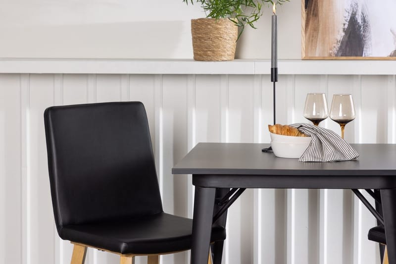 Rektangulär matgrupp Venture Home Svart Svart 2st - Møbler - Borde - Spisebordssæt