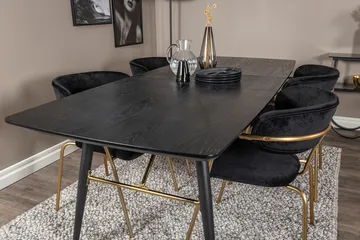 Rektangulär matgrupp Venture Home Svart Svart 4st - Møbler - Borde - Spisebordssæt