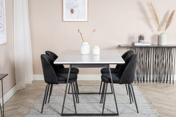 Rektangulär matgrupp Venture Home Svart Svart 4st - Møbler - Borde - Spisebordssæt