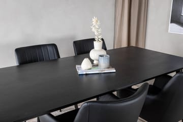 Rektangulär matgrupp Venture Home Svart Svart 4st - Møbler - Borde - Spisebordssæt