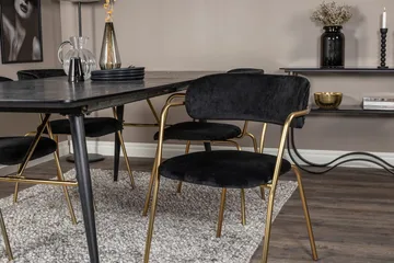 Rektangulär matgrupp Venture Home Svart Svart 4st - Møbler - Borde - Spisebordssæt