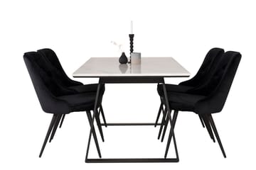 Rektangulär matgrupp Venture Home Svart Svart 4st - Møbler - Borde - Spisebordssæt