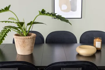 Rektangulär matgrupp Venture Home Svart Svart 6st - Møbler - Borde - Spisebordssæt
