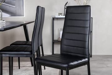 Rektangulär matgrupp Venture Home Svart Svart 6st - Møbler - Borde - Spisebordssæt