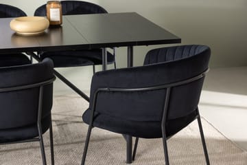 Rektangulär matgrupp Venture Home Svart Svart 6st - Møbler - Borde - Spisebordssæt