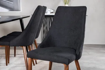 Rektangulär matgrupp Venture Home Svart Svart 6st - Møbler - Borde - Spisebordssæt