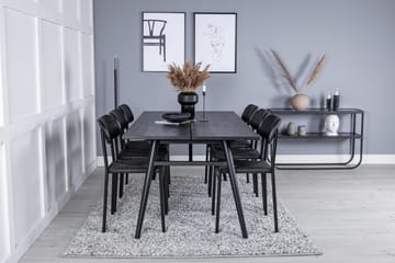 Rektangulär matgrupp Venture Home Svart Svart 6st - Møbler - Borde - Spisebordssæt