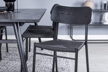 Rektangulär matgrupp Venture Home Svart Svart 6st - Møbler - Borde - Spisebordssæt