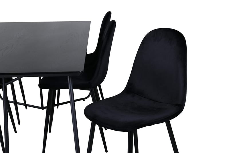 Rektangulär matgrupp Venture Home Svart Svart 6st - Møbler - Borde - Spisebordssæt