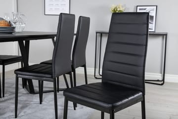 Rektangulär matgrupp Venture Home Svart Svart 6st - Møbler - Borde - Spisebordssæt