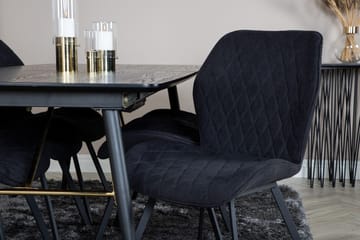 Rektangulär matgrupp Venture Home Svart Svart 6st - Møbler - Borde - Spisebordssæt