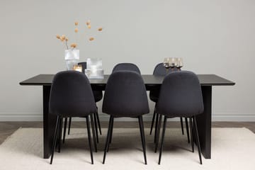 Rektangulär matgrupp Venture Home Svart Svart 6st - Møbler - Borde - Spisebordssæt