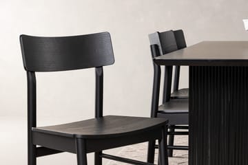 Rektangulär matgrupp Venture Home Svart Svart 6st - Møbler - Borde - Spisebordssæt