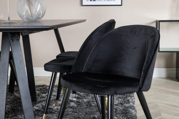 Rektangulär matgrupp Venture Home Svart Svart 6st - Møbler - Borde - Spisebordssæt