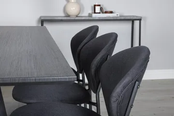 Rektangulär matgrupp Venture Home Svart Svart 6st - Møbler - Borde - Spisebordssæt