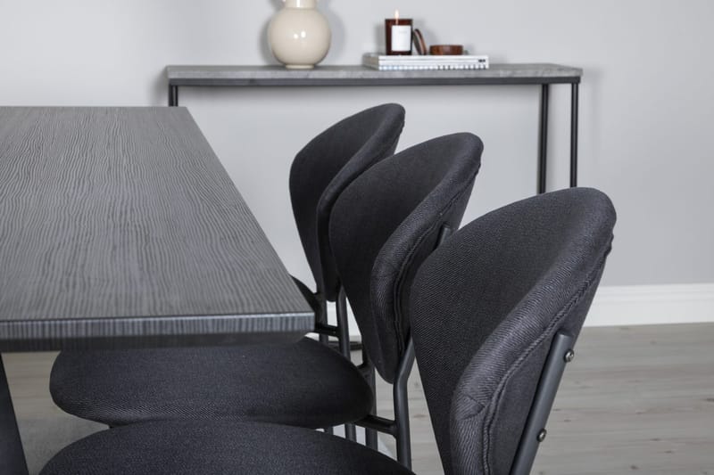 Rektangulär matgrupp Venture Home Svart Svart 6st - Møbler - Borde - Spisebordssæt