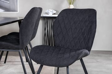 Rektangulär matgrupp Venture Home Svart Svart 6st - Møbler - Borde - Spisebordssæt